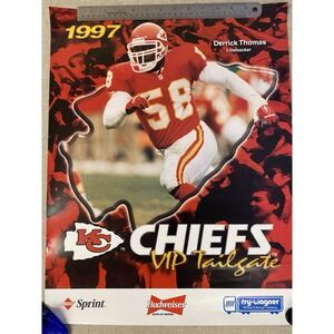 Chiefs Kingdom Derrick Thomas Poster Arrowhead Stadium W/Chiefs Poster Holder